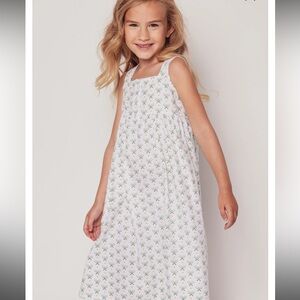 Petite Plume Girl's Twill Charlotte Nightgown in Match Point size 12
